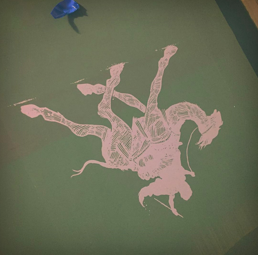 Screen Stencil of Camel Art Print