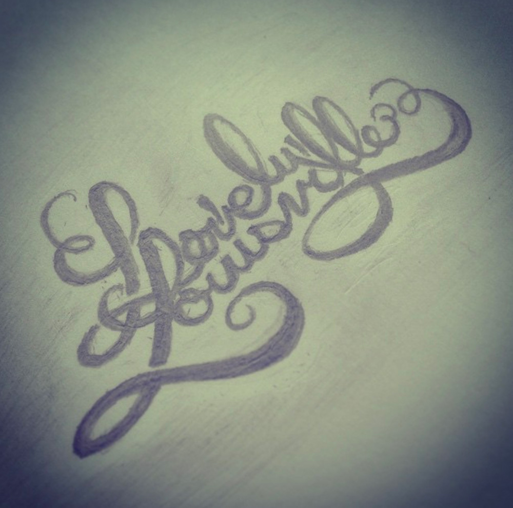 Sketch of Typography from Lovely Louisville Art Print